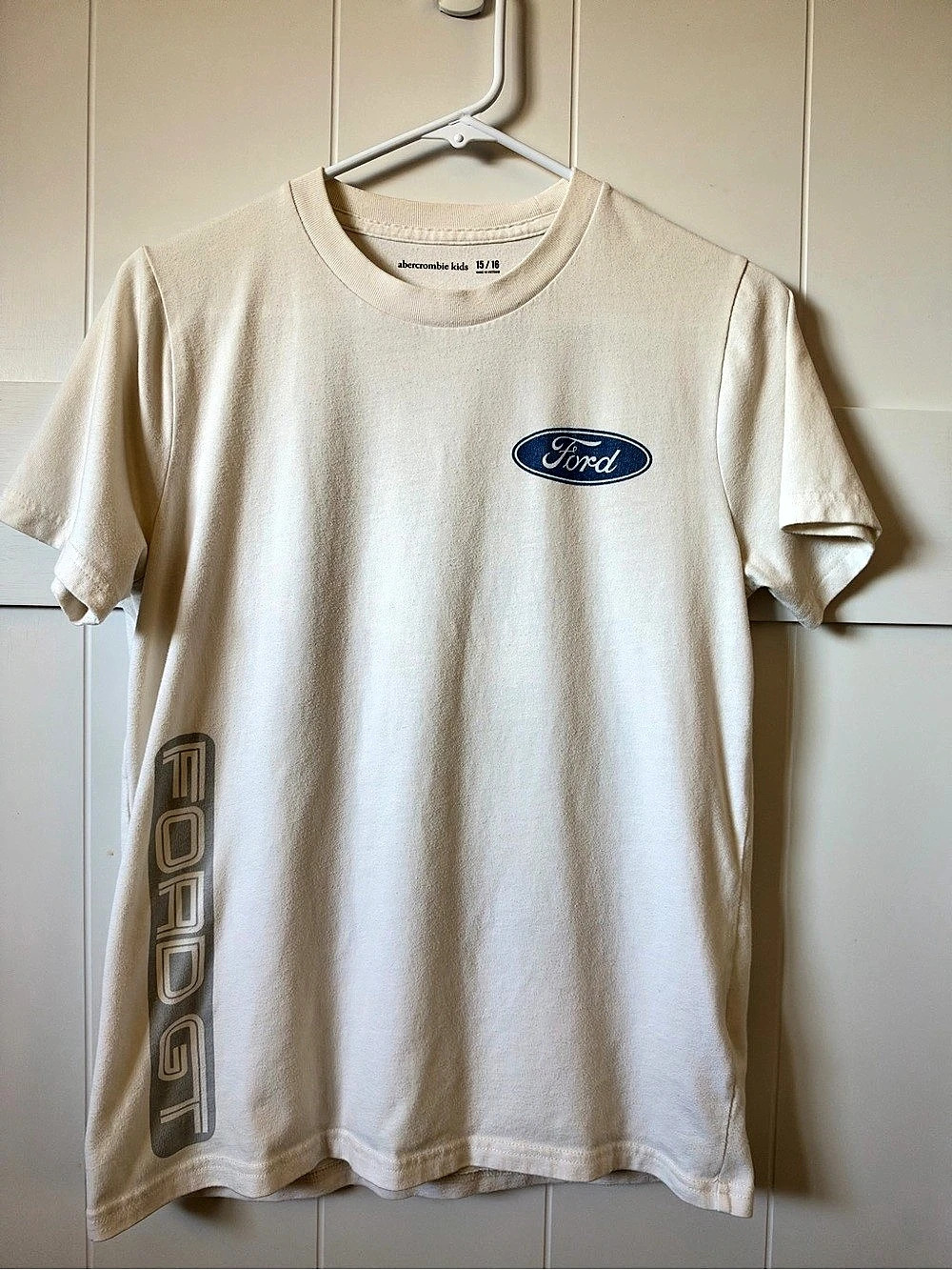 Abercrombie Kids Ford GT Graphic Tee White & Gray Boys 15/16